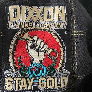 DIXXON Stay Gold. Black and Yellow Plaid Casual Button Down Shirt